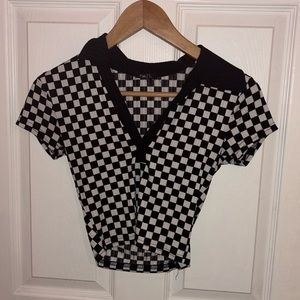 checkered crop top